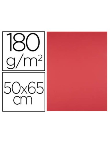 Cartulina liderpapel 50x65 cm 180g m2 rojo paquete de 25 hojas