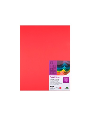 Cartulina liderpapel 50x65 cm 180g m2 rojo paquete de 25 hojas