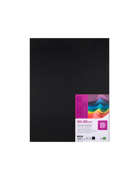 Cartulina liderpapel 50x65 cm 180g m2 negro paquete de 25 hojas