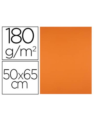 Cartulina liderpapel 50x65 cm 180g m2 naranja paquete de 25 hojas