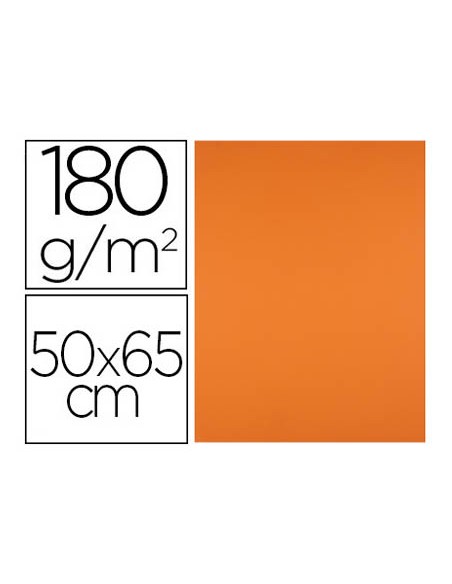 Cartulina liderpapel 50x65 cm 180g m2 naranja paquete de 25 hojas