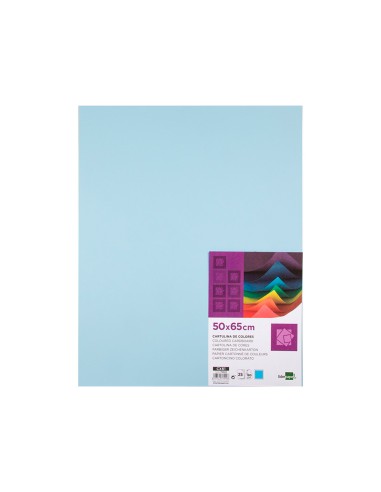 Cartulina liderpapel 50x65 cm 180g m2 azul paquete de 25 hojas