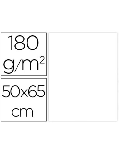 Cartulina liderpapel 50x65 cm 180g m2 blanco paquete de 25 hojas