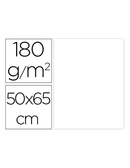 Cartulina liderpapel 50x65 cm 180g m2 blanco paquete de 25 hojas