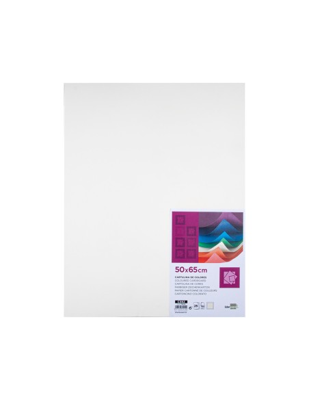 Cartulina liderpapel 50x65 cm 180g m2 blanco paquete de 25 hojas