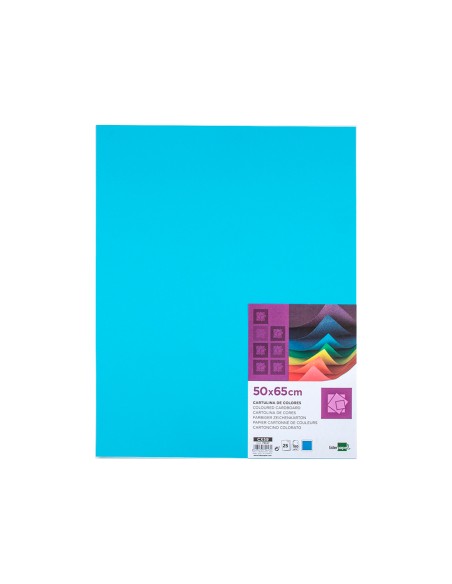 Cartulina liderpapel 50x65 cm 180g m2 celeste paquete de 25 hojas