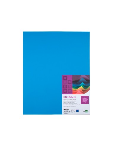 Cartulina liderpapel 50x65 cm 180g m2 azul turquesa paquete de 25 hojas