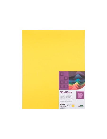 Cartulina liderpapel 50x65 cm 180g m2 amarillo limon paquete de 25 hojas