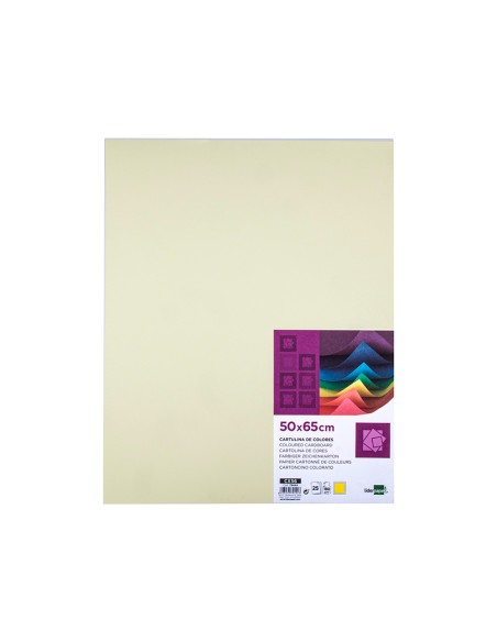 Cartulina liderpapel 50x65 cm 180g m2 amarillo paquete de 25 hojas
