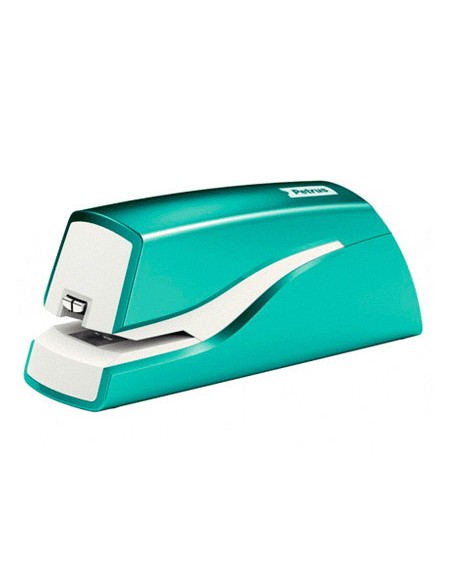 Grapadora petrus electrica e 310 wow turquesa metalizado capacidad 12 hojas usa grapa nº 10