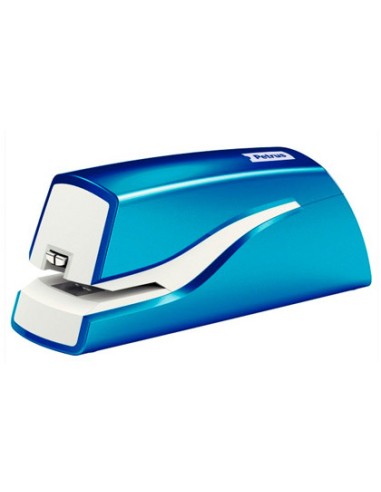 Grapadora petrus electrica e 310 wow azul metalizado capacidad 12 hojas usa grapa nº 10
