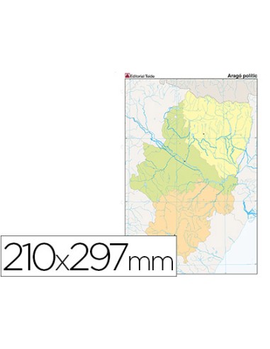 Mapa mudo color din a4 aragon politico