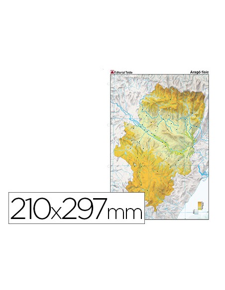 Mapa mudo color din a4 aragon fisico