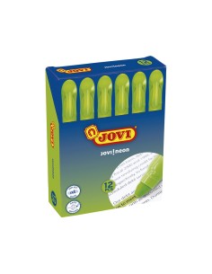 Marcador de cera gel jovi fluorescente verde caja de 12 unidades