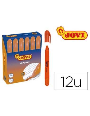 Marcador de cera gel jovi fluorescente naranja caja de 12 unidades