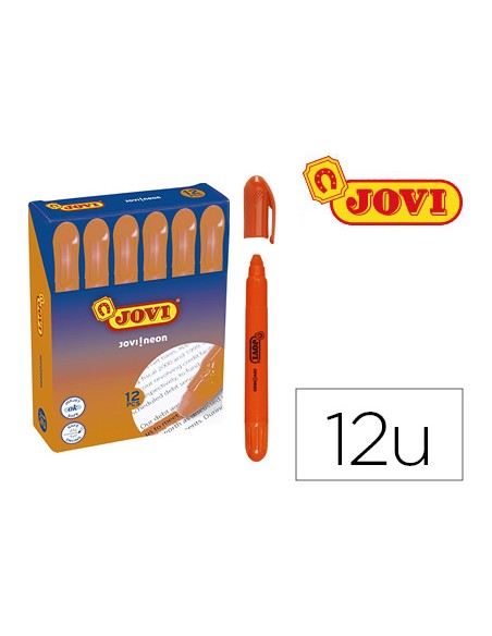 Marcador de cera gel jovi fluorescente naranja caja de 12 unidades