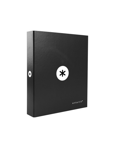 Carpeta 4 anillas 40 mm mixtas antartik a4 forrada color negro