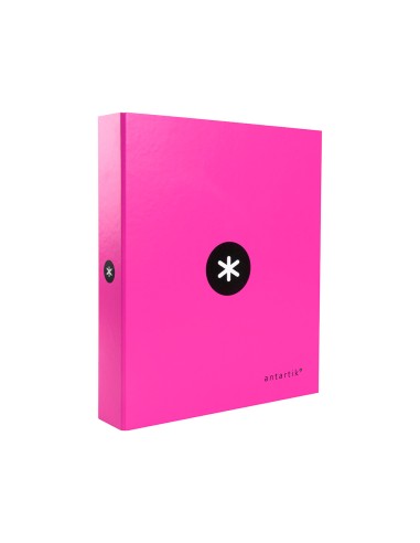 Carpeta 4 anillas 40 mm mixtas antartik a4 forrada color rosa