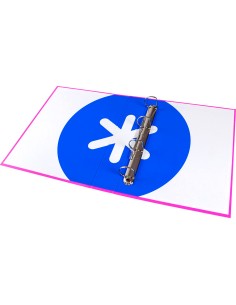 Carpeta 4 anillas 40 mm mixtas antartik a4 forrada color rosa