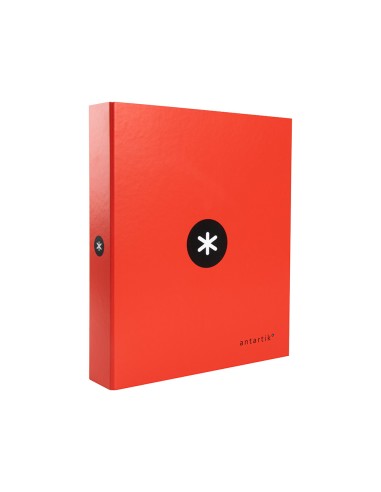 Carpeta 4 anillas 40 mm mixtas antartik a4 forrada color rojo