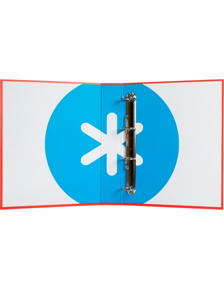 Carpeta 4 anillas 40 mm mixtas antartik a4 forrada color rojo