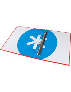 Carpeta 4 anillas 40 mm mixtas antartik a4 forrada color rojo