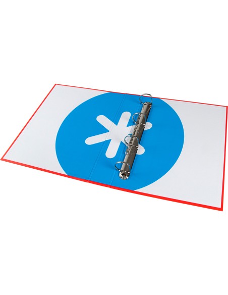 Carpeta 4 anillas 40 mm mixtas antartik a4 forrada color rojo