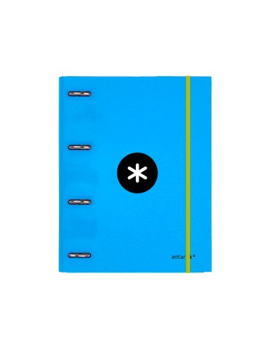 Carpeta con recambio antartik a4 cuadro 5mm forrada 4 anillas 25mm redondas color azul