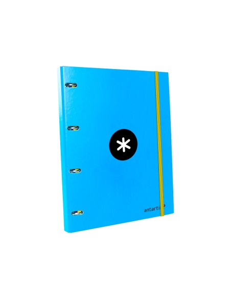 Carpeta con recambio antartik a4 cuadro 5mm forrada 4 anillas 25mm redondas color azul