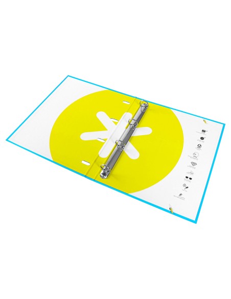 Carpeta con recambio antartik a4 cuadro 5mm forrada 4 anillas 25mm redondas color azul