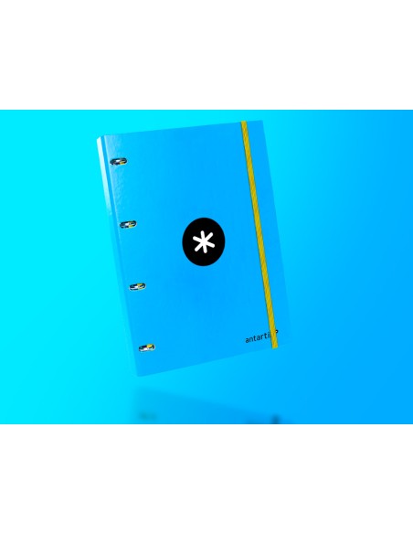 Carpeta con recambio antartik a4 cuadro 5mm forrada 4 anillas 25mm redondas color azul