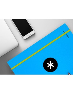 Carpeta con recambio antartik a4 cuadro 5mm forrada 4 anillas 25mm redondas color azul