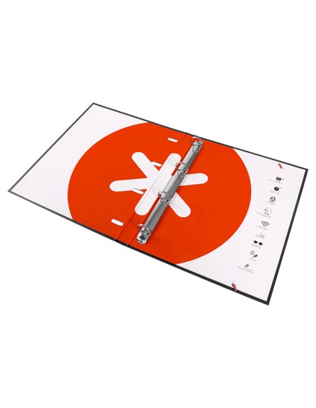 Carpeta con recambio antartik a4 cuadro 5mm forrada 4 anillas 25mm redondas color negro