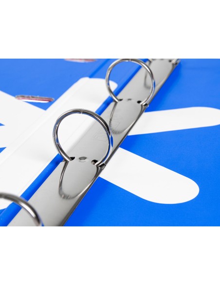 Carpeta con recambio antartik a4 cuadro 5mm forrada 4 anillas 25mm redondas color rosa