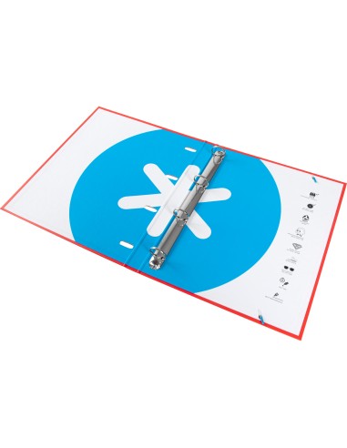 Carpeta con recambio antartik a4 cuadro 5mm forrada 4 anillas 25mm redondas color rojo