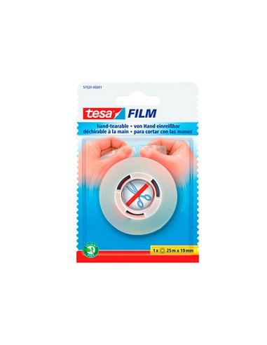 Cinta adhesiva tesafilm sin tijeras 25 mt x 19 mm