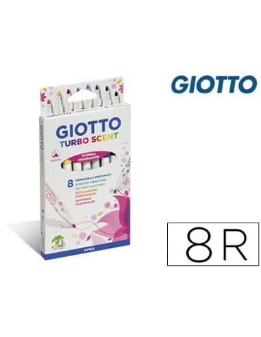 Rotulador giotto turbo scent fragancias florales caja de 8 unidades