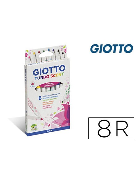 Rotulador giotto turbo scent fragancias florales caja de 8 unidades