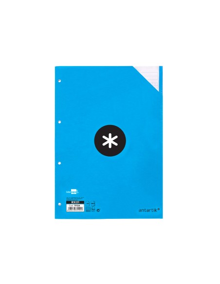 Recambio a4 100 hojas 90g m2 cuadro 5 mm 4 taladros bandas de 5 colores antartik