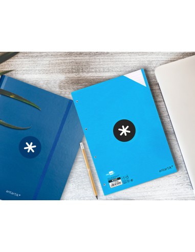 Recambio a4 100 hojas 90g m2 cuadro 5 mm 4 taladros bandas de 5 colores antartik