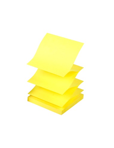 Bloc de notas adhesivas quita y pon q connect 76x76 mm amarillo neon zig zag