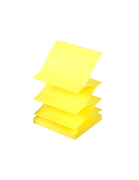 Bloc de notas adhesivas quita y pon q connect 76x76 mm amarillo neon zig zag