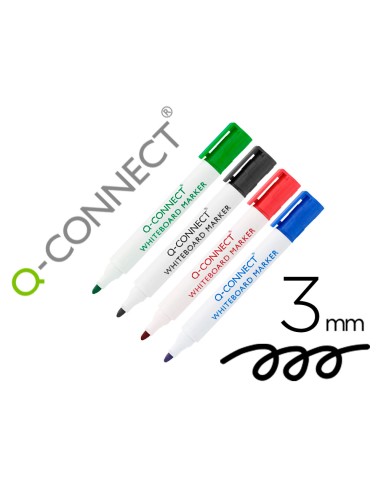 Rotulador q connect pizarra blanca colores surtidos punta redonda 3 mm