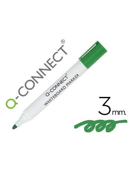Rotulador q connect pizarra blanca color verde punta redonda 3 mm