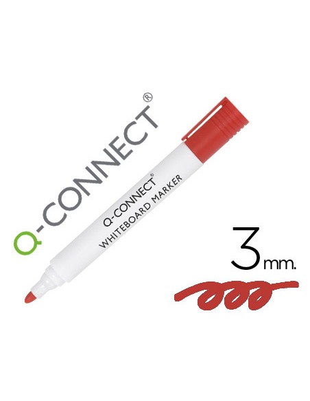 Rotulador q connect pizarra blanca color rojo punta redonda 3 mm