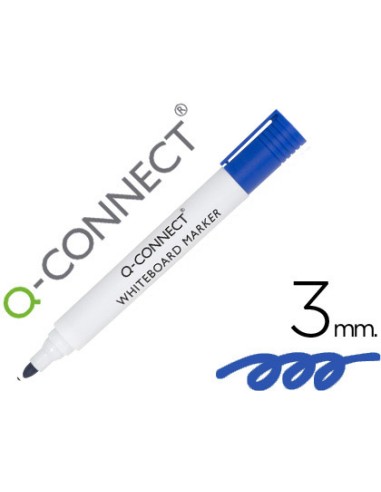 Rotulador q connect pizarra blanca color azul punta redonda 3 mm