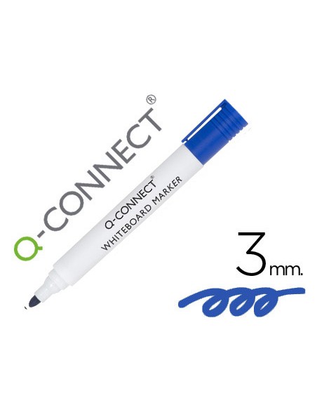 Rotulador q connect pizarra blanca color azul punta redonda 3 mm
