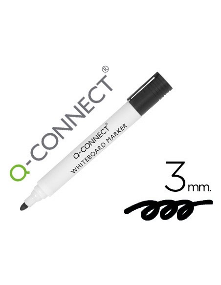 Rotulador q connect pizarra blanca color negro punta redonda 3 mm