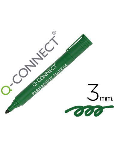 Rotulador q connect marcador permanente verde punta redonda 3 mm