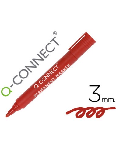 Rotulador q connect marcador permanente rojo punta redonda 3 mm